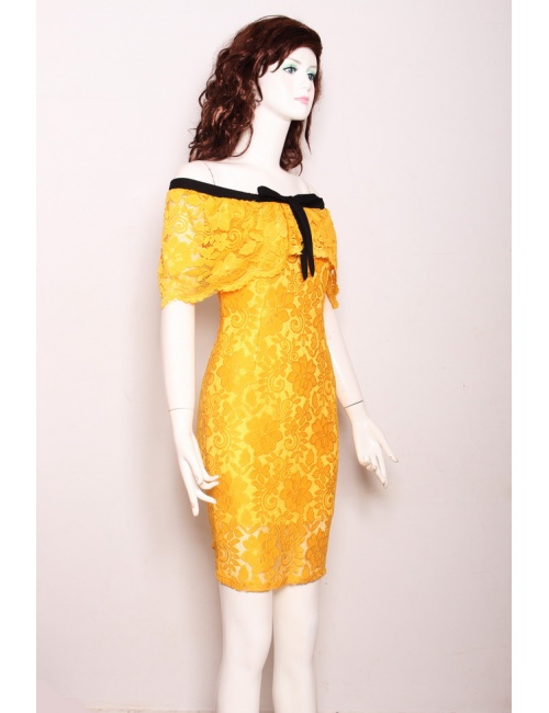 Đầm Nhún Cổ Phối Nơ - 52