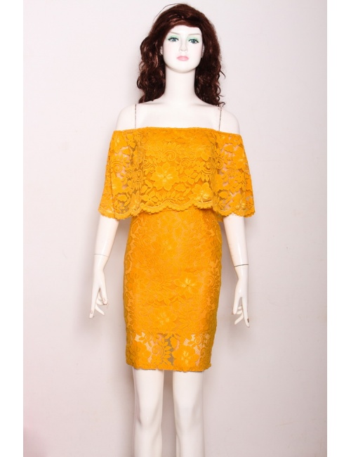 Đầm Ren Nhún Cổ Ngang Vai - 53