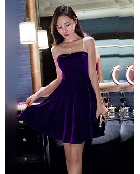 Đầm Nhung Cúp Ngực Quyến Rũ - 60