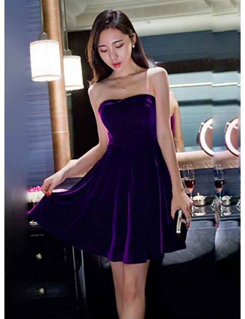 Đầm Nhung Cúp Ngực Quyến Rũ - 60