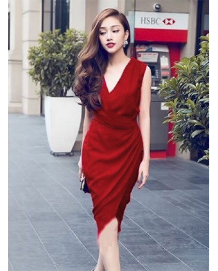 Đầm Cổ Chéo Lai Dún Một Bên - 62