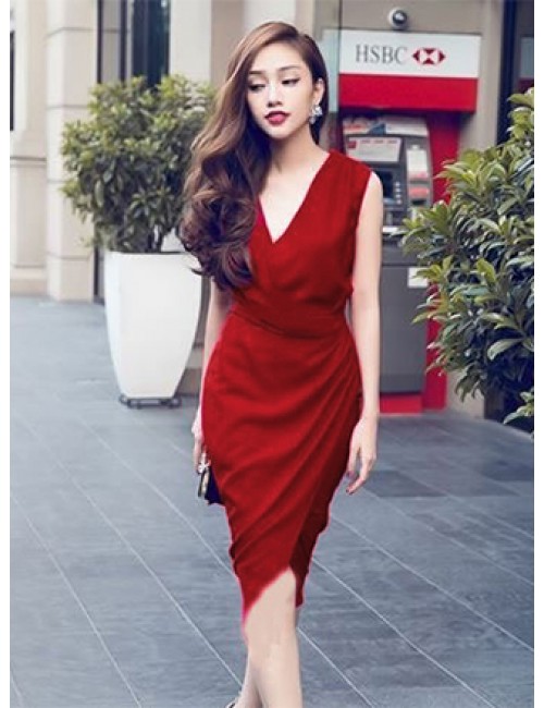 Đầm Cổ Chéo Lai Dún Một Bên - 62