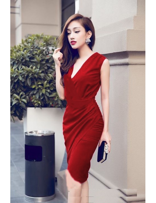 Đầm Cổ Chéo Lai Dún Một Bên - 62