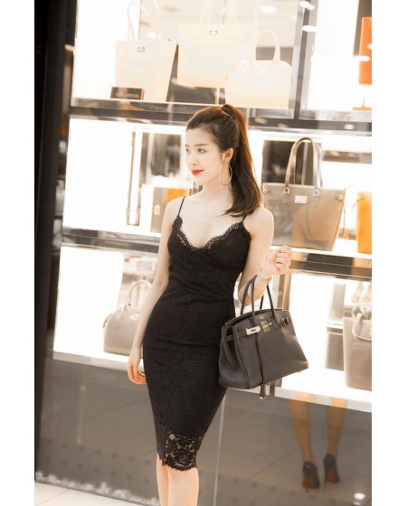 Đầm Ren Dây Cổ Chéo - 66
