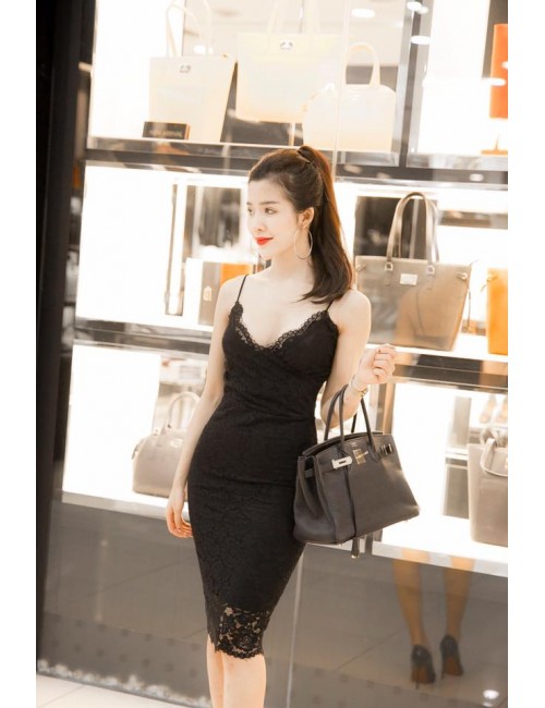 Đầm Ren Dây Cổ Chéo - 66