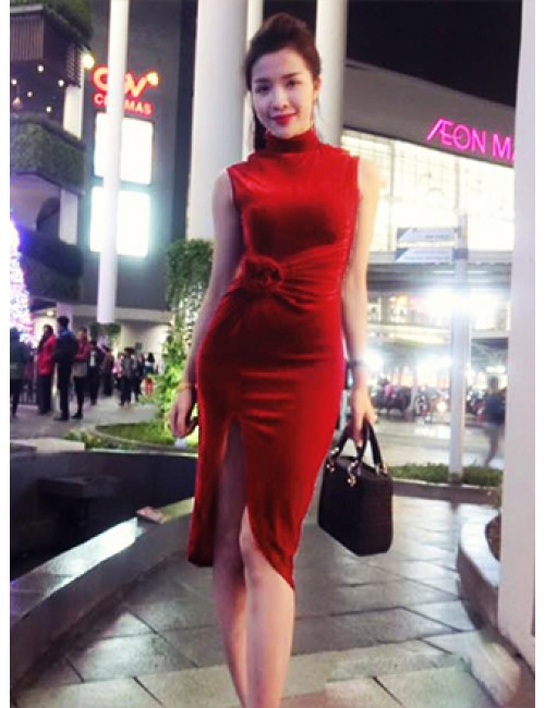 Đầm Nhung Xẻ Lai Sang Trọng - 67
