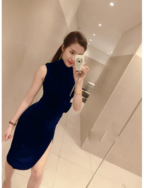Đầm Nhung Xẻ Lai Sang Trọng - 67