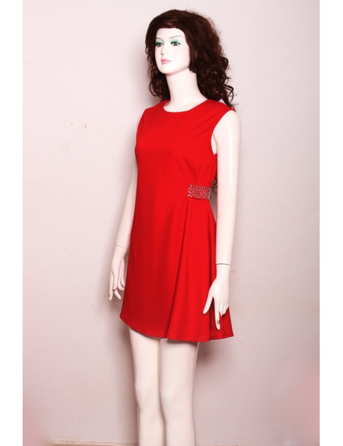 Đầm Phối Đai 1 Bên Eo Đính Hạt - 73