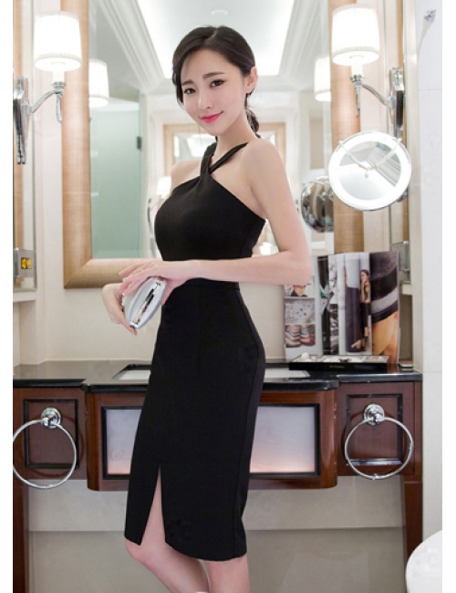 Đầm Cổ Chéo Chữ X Lai Xẻ - 83