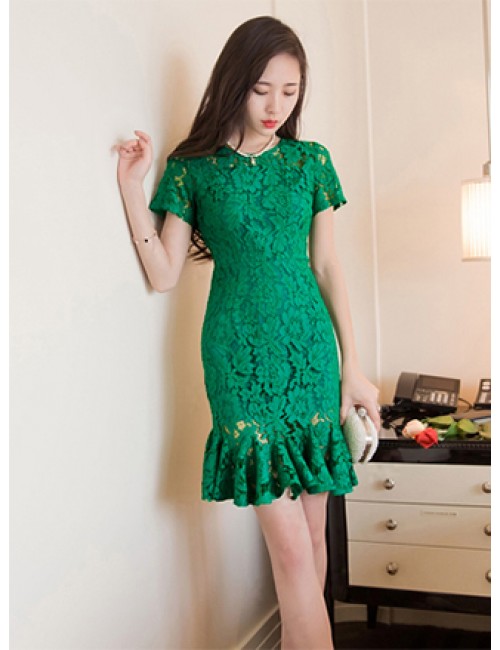 Đầm Ren Tay Ngắn Dún Lai - 86