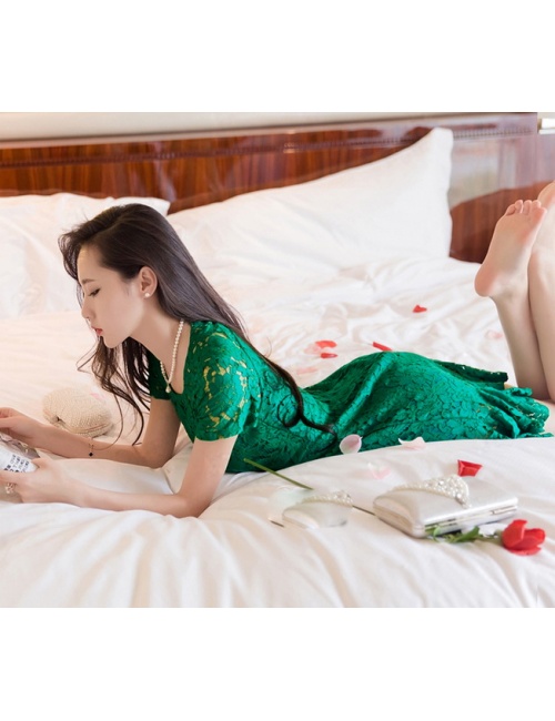 Đầm Ren Tay Ngắn Dún Lai - 86