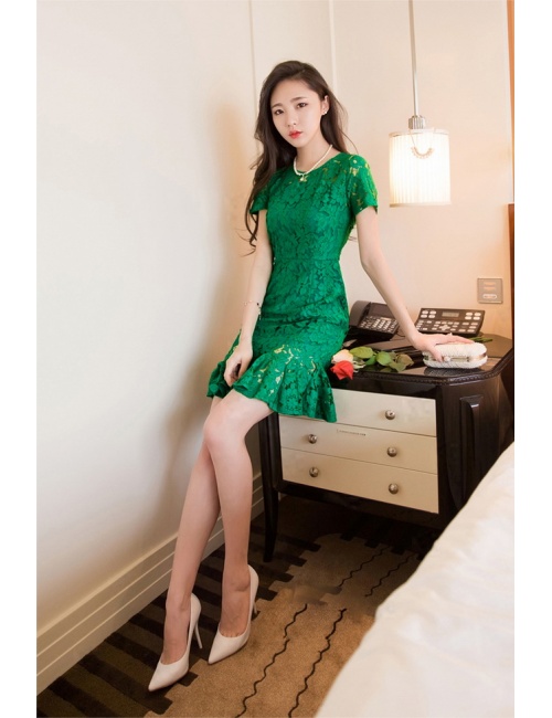 Đầm Ren Tay Ngắn Dún Lai - 86