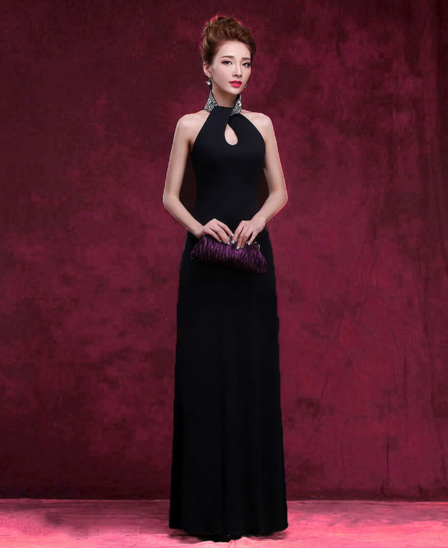 Đầm Dạ Hội Cổ Kết Cườm Sang Trọng - 2084 (2084) chụp thực tế - Thời Trang Minh Ngọc