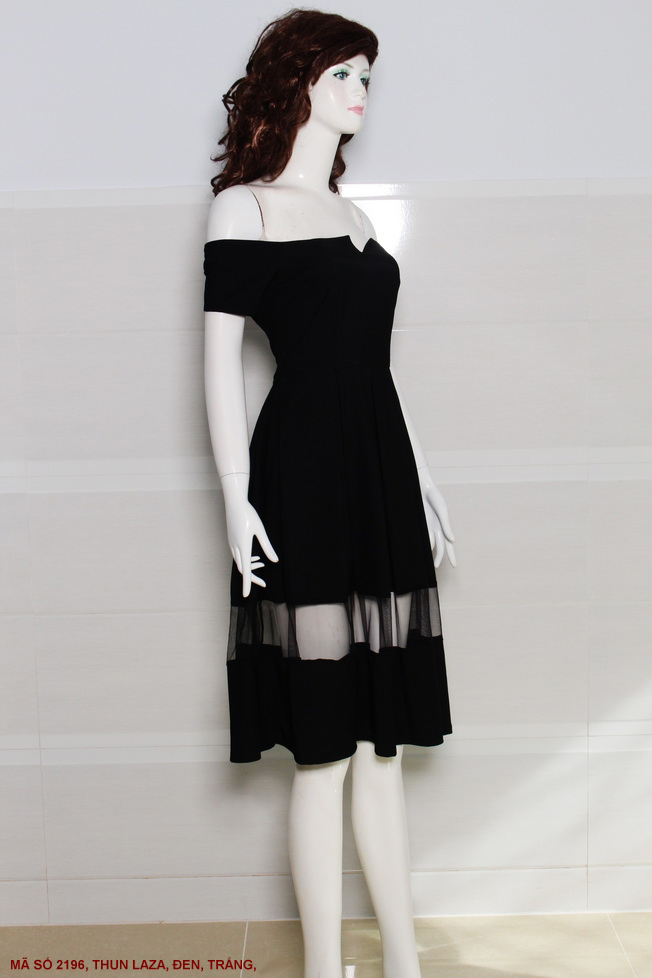 Đầm Trễ Vai Phối Lưới - 2196