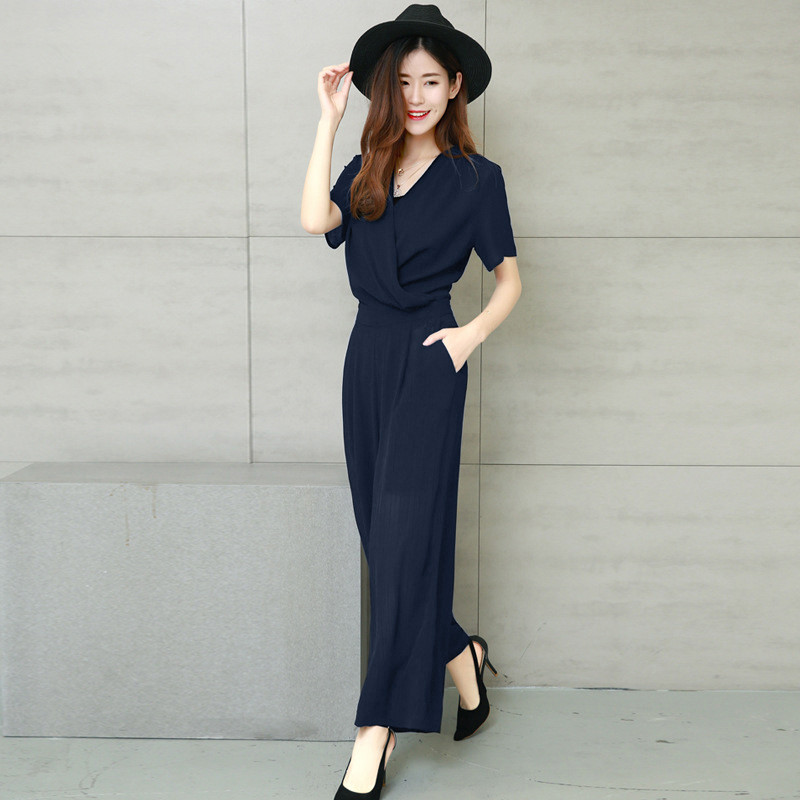 Jumpsuit Cổ Chéo Sang Trọng - Js5000 (JS5000) chụp thực tế - Thời Trang Minh Ngọc