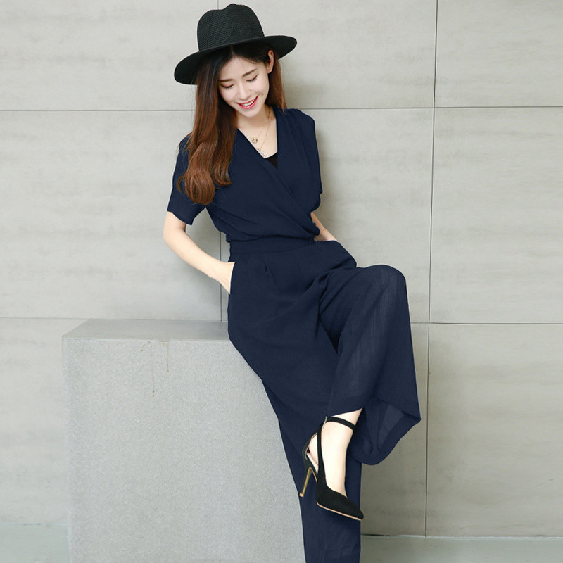 Jumpsuit Cổ Chéo Sang Trọng - Js5000 (JS5000) chụp thực tế - Thời Trang Minh Ngọc