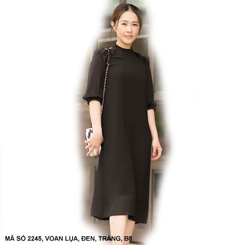 Đầm Tay Lở Dún Thắt Nơ Eo - 2245 (2245) chụp thực tế - Thời Trang Minh Ngọc