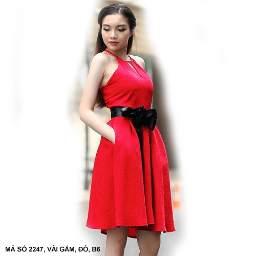 Đầm Xòe Cột Nơ Eo - 2247 (2247) chụp thực tế - Thời Trang Minh Ngọc