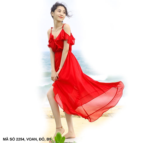 Đầm Dài 2 Dây - 2254 (2254) chụp thực tế - Thời Trang Minh Ngọc