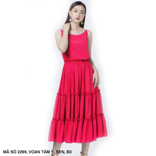 Đầm Sát Nách Dún 3 Tầng - 2269 (2269) chụp thực tế - Thời Trang Minh Ngọc