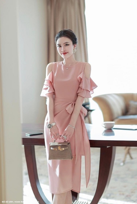 Đầm Dạo Phố Thắt Nơ Xinh Xắn - 2591 (2591) chụp thực tế - Thời Trang Minh Ngọc