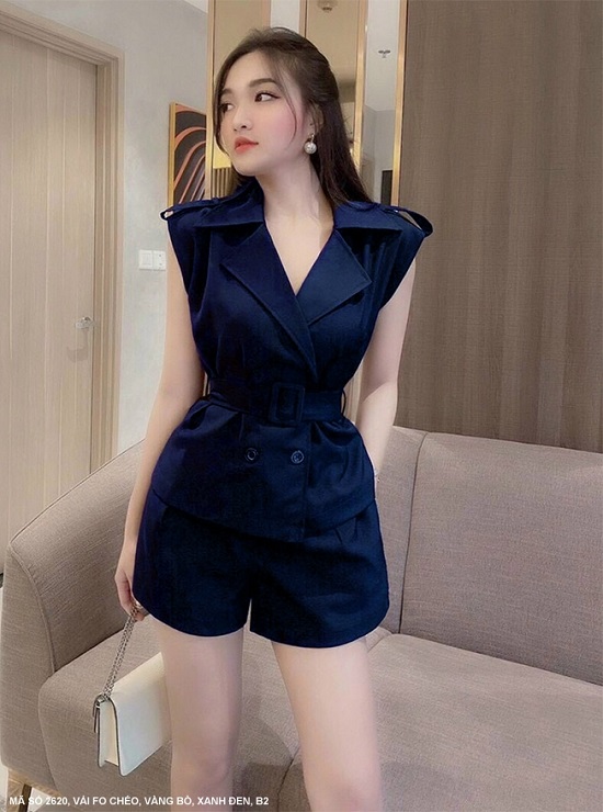 Bộ Ngắn Vest Sang Chảnh - 2620 (2620) chụp thực tế - Thời Trang Minh Ngọc