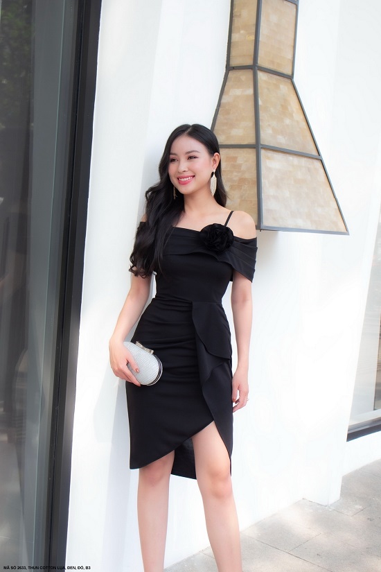 Đầm Trễ Vai Xếp Ly Dấu Bụng - 2633 (2633) chụp thực tế - Thời Trang Minh Ngọc