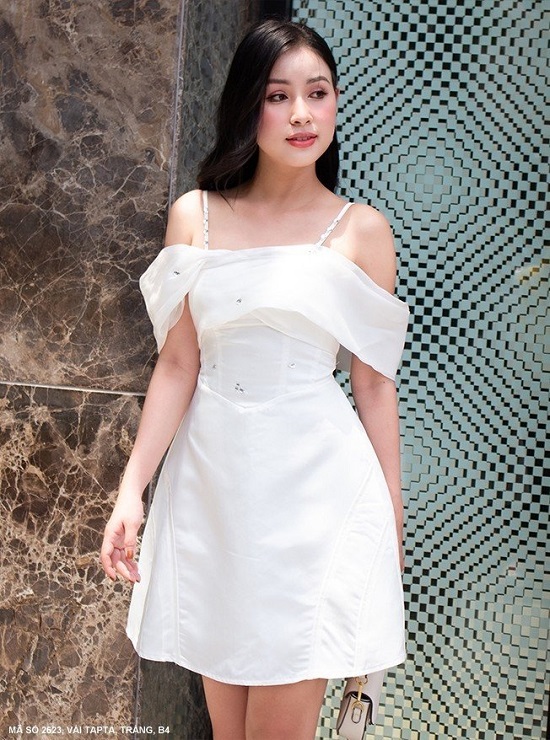 Đầm 2 Dây Trễ Vai Quyến Rũ - 2623 (2623) chụp thực tế - Thời Trang Minh Ngọc