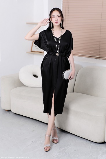 Đầm Dơi Khoen Nịch Eo - 2689 (2689) chụp thực tế - Thời Trang Minh Ngọc