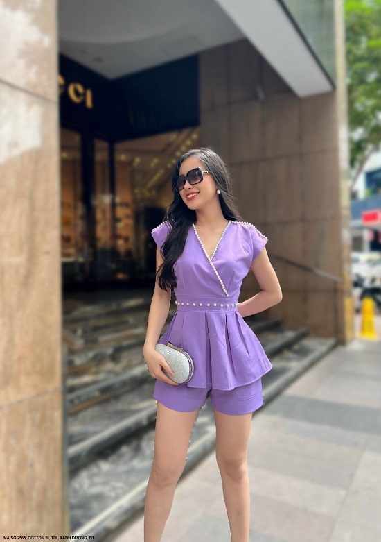 Bộ Sọt Xòe Đính Ngọc Trai - 2565 (2565) chụp thực tế - Thời Trang Minh Ngọc