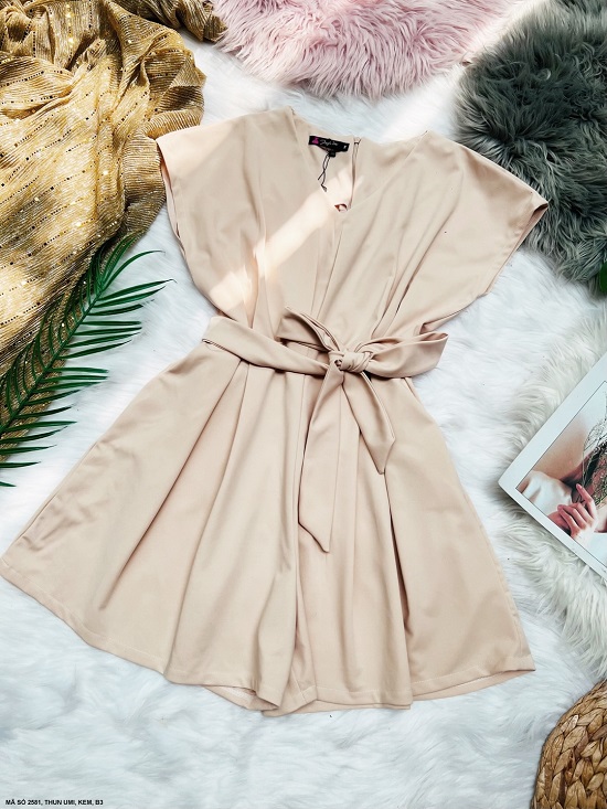 Đồ Bay Ngắn Cổ Tim Eo Thắt Nơ - 2581 (2581) chụp thực tế - Thời Trang Minh Ngọc