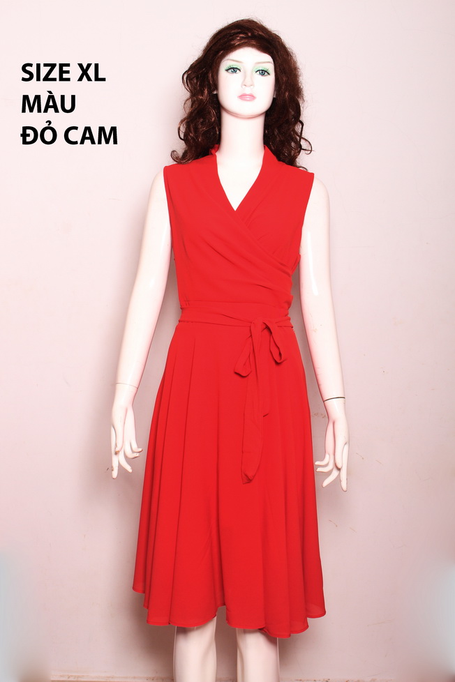 Đầm Cổ Chéo Thắt Nơ Eo Xinh Xắn - 38