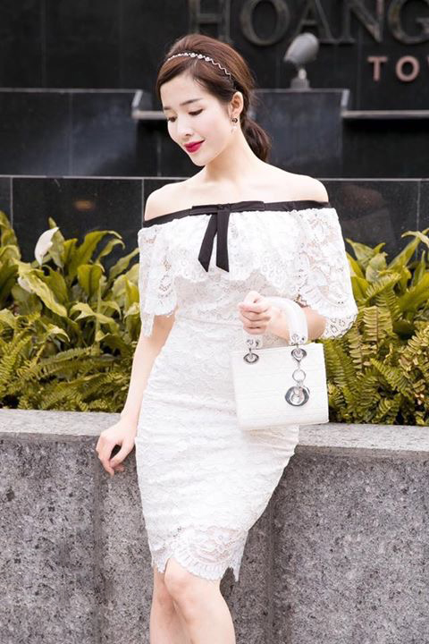 Đầm Nhún Cổ Phối Nơ - 52 (52) chụp thực tế - Thời Trang Minh Ngọc